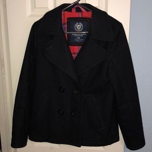Americans Eagle Navy Wool Pea Coat
